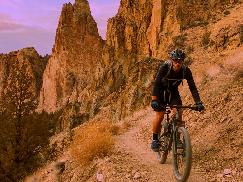 Mountain biker on a trail