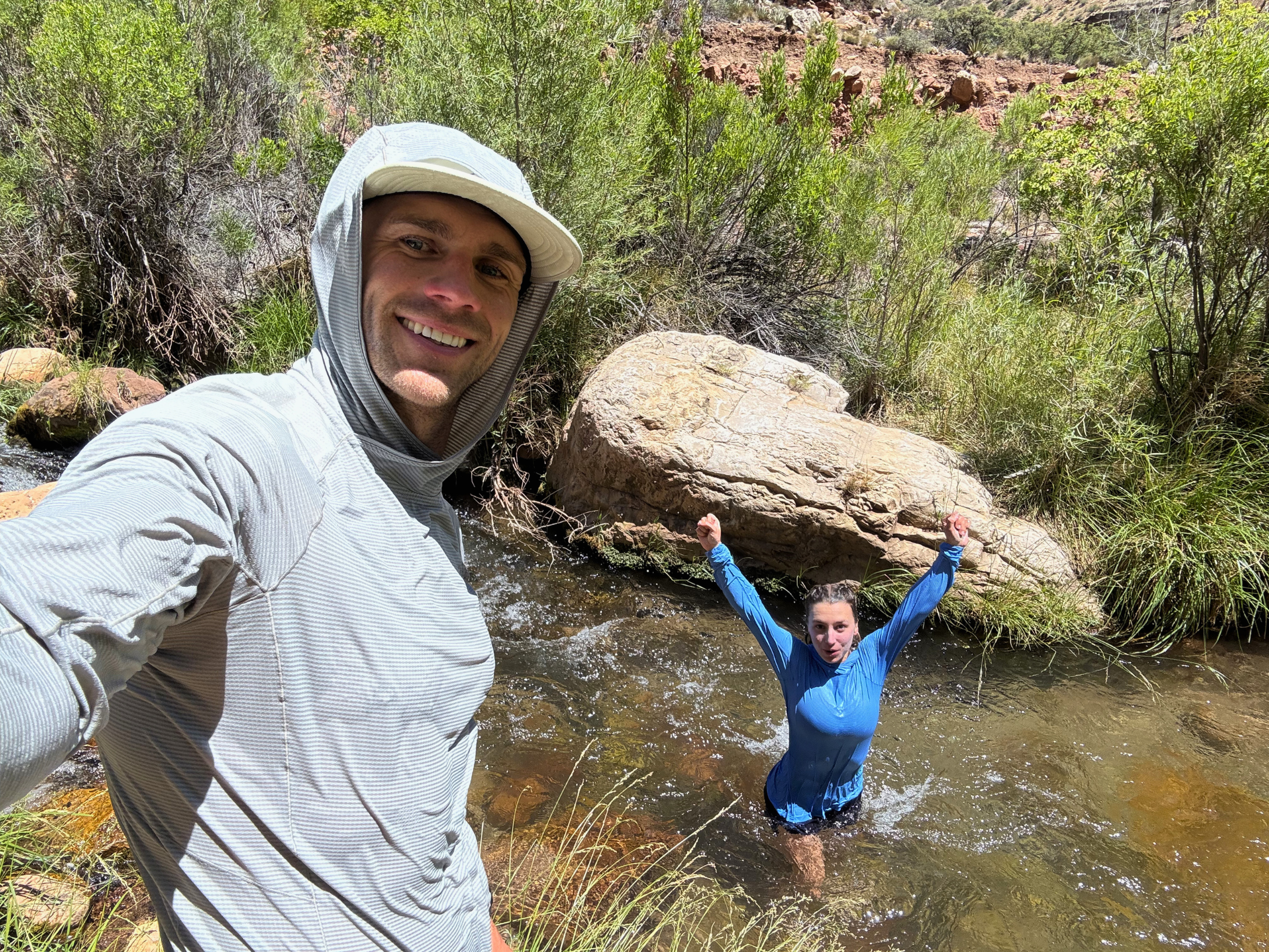 Cooling off in Bright Angel Creek at mile 30