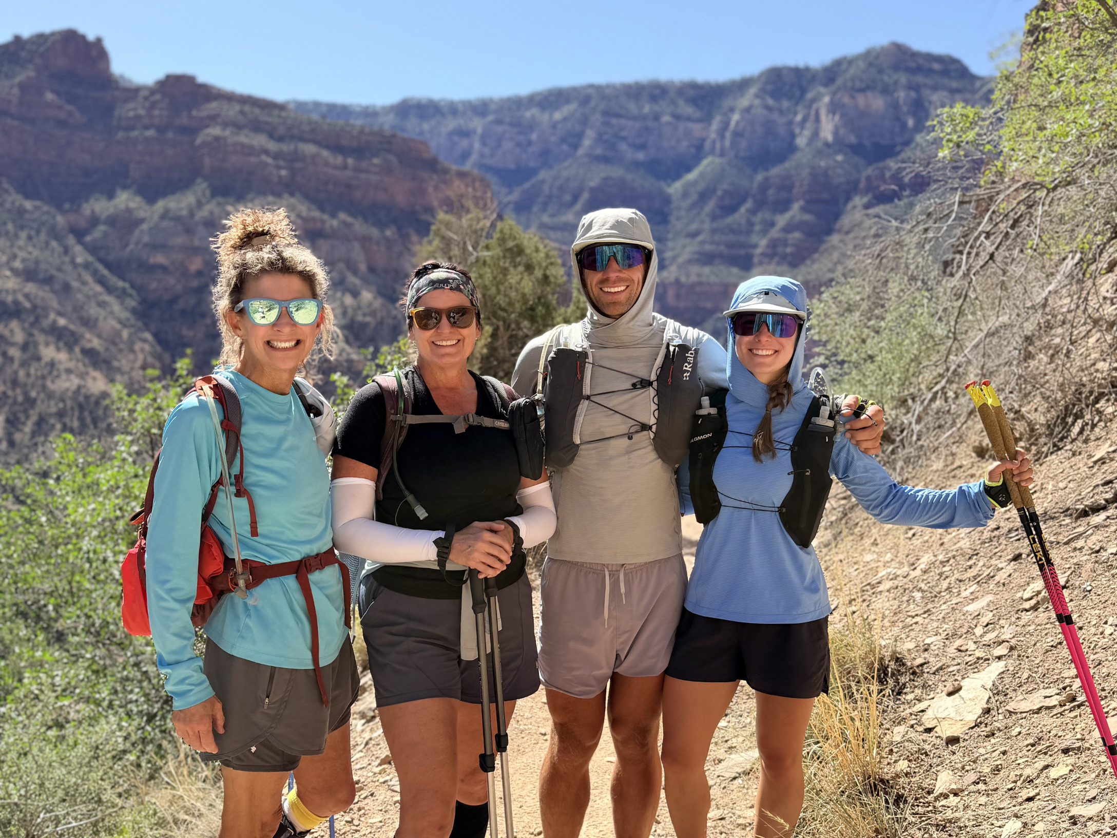 Mikey, Emily, Bailey, and Michelle on the North Kaibab Trail