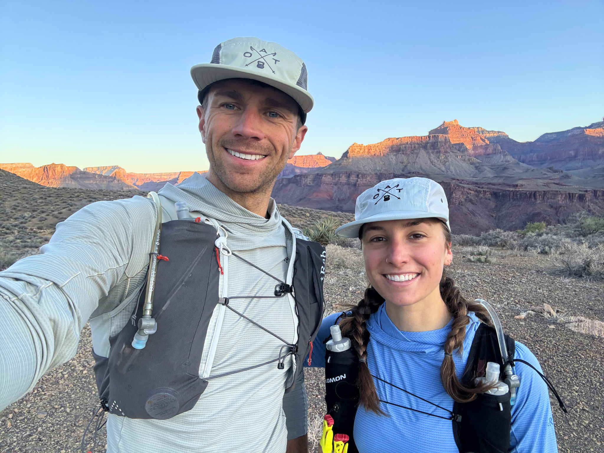 Mikey and Emily, sunrise selfie in the Grand Canyon