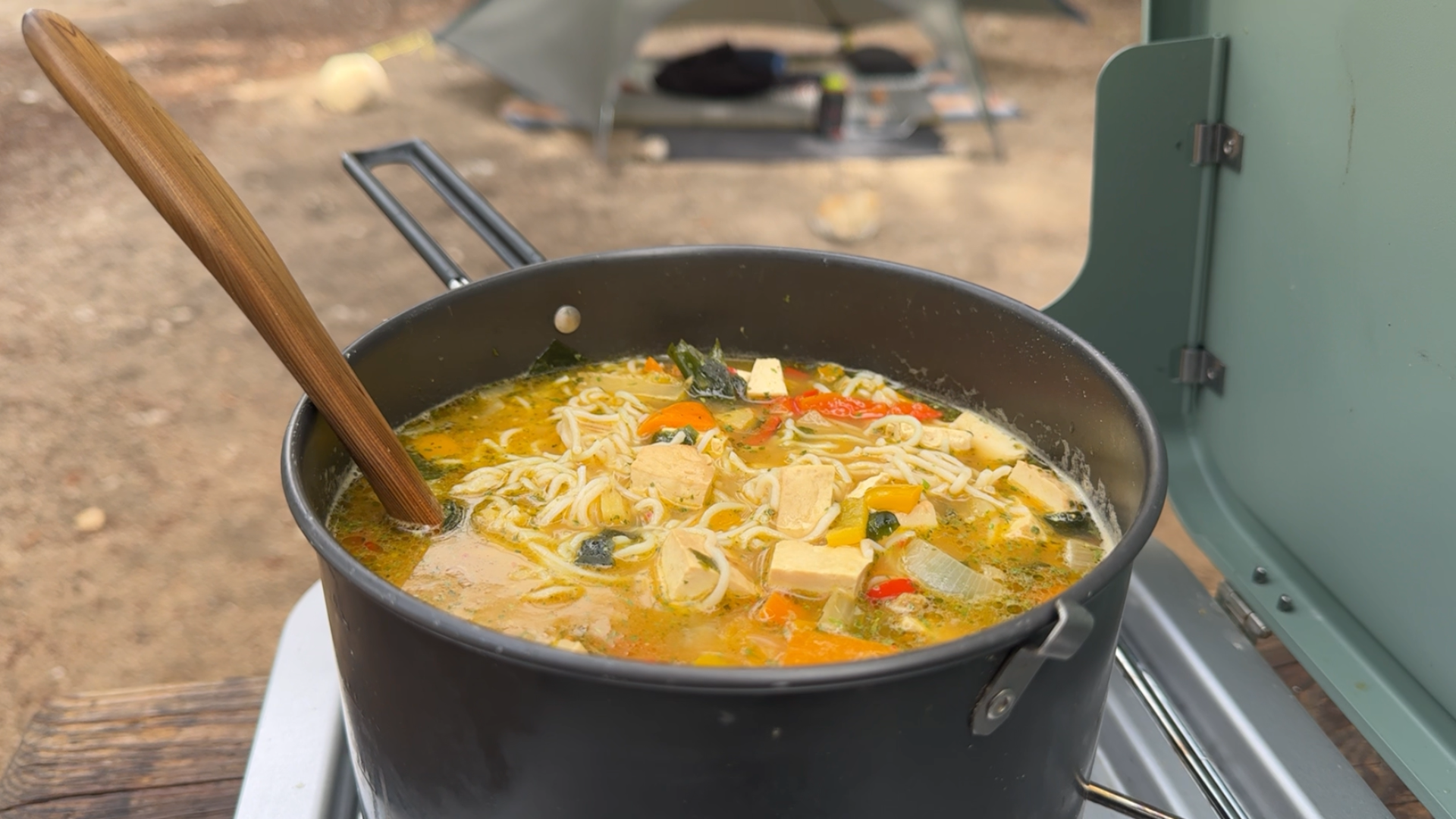 A hot ramen bowl eaten the night before a Mount Whitney summit attempt