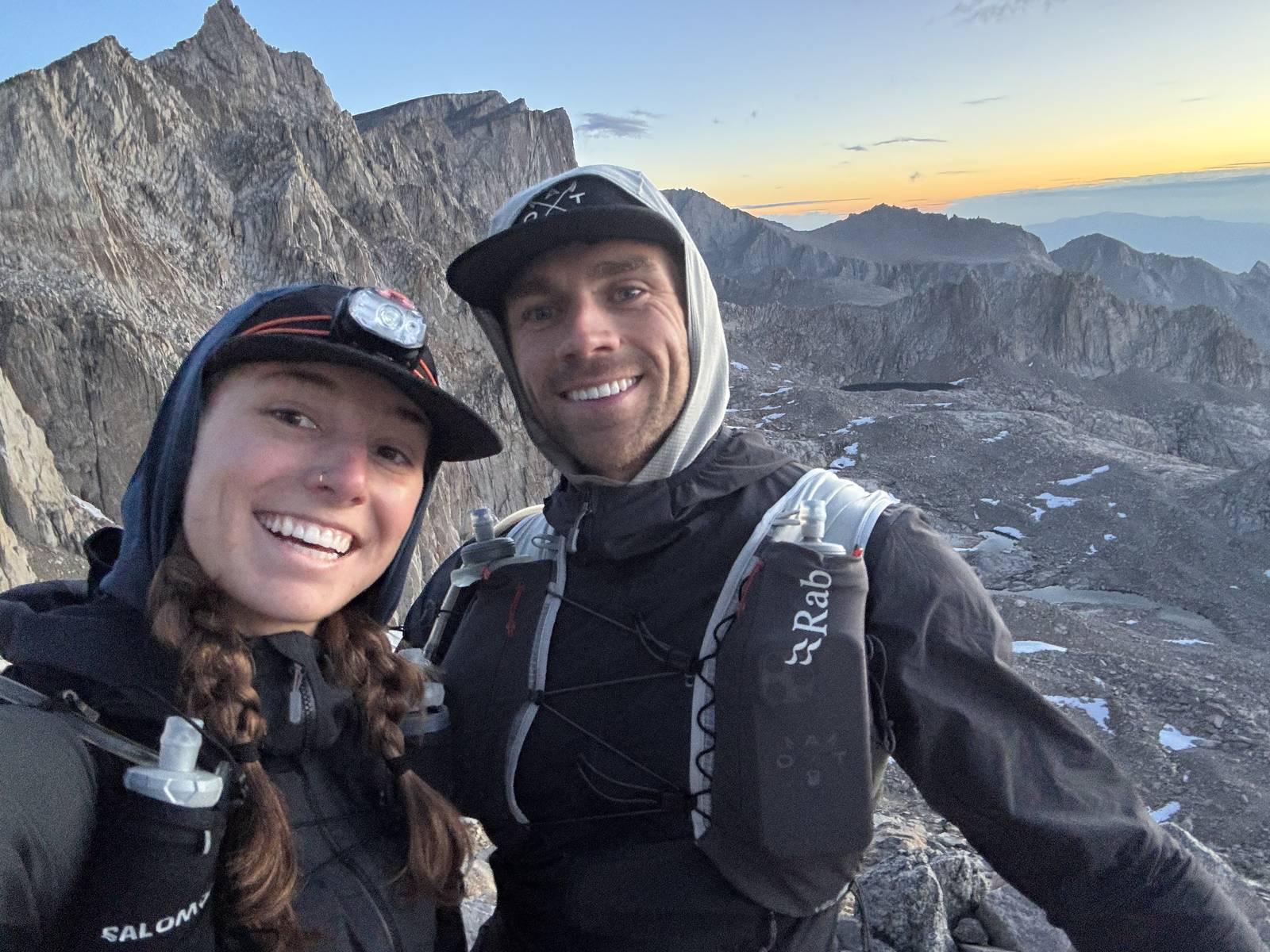 Emily and Mikey Bell on Mount Whitney summit day