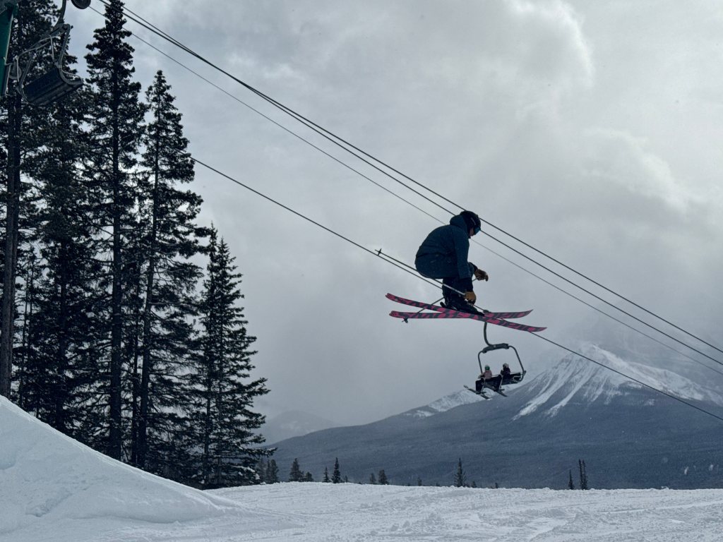 Skier getting air off a jump at Lake Louise