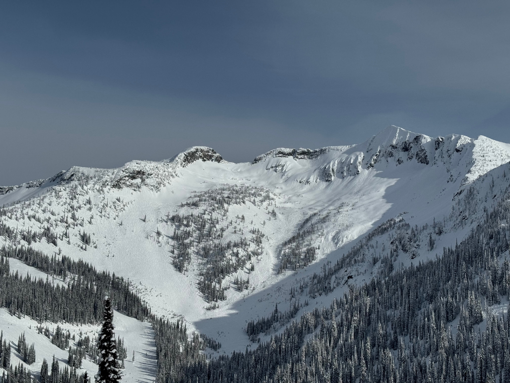Ymir Peak in the Kootenays under winter light