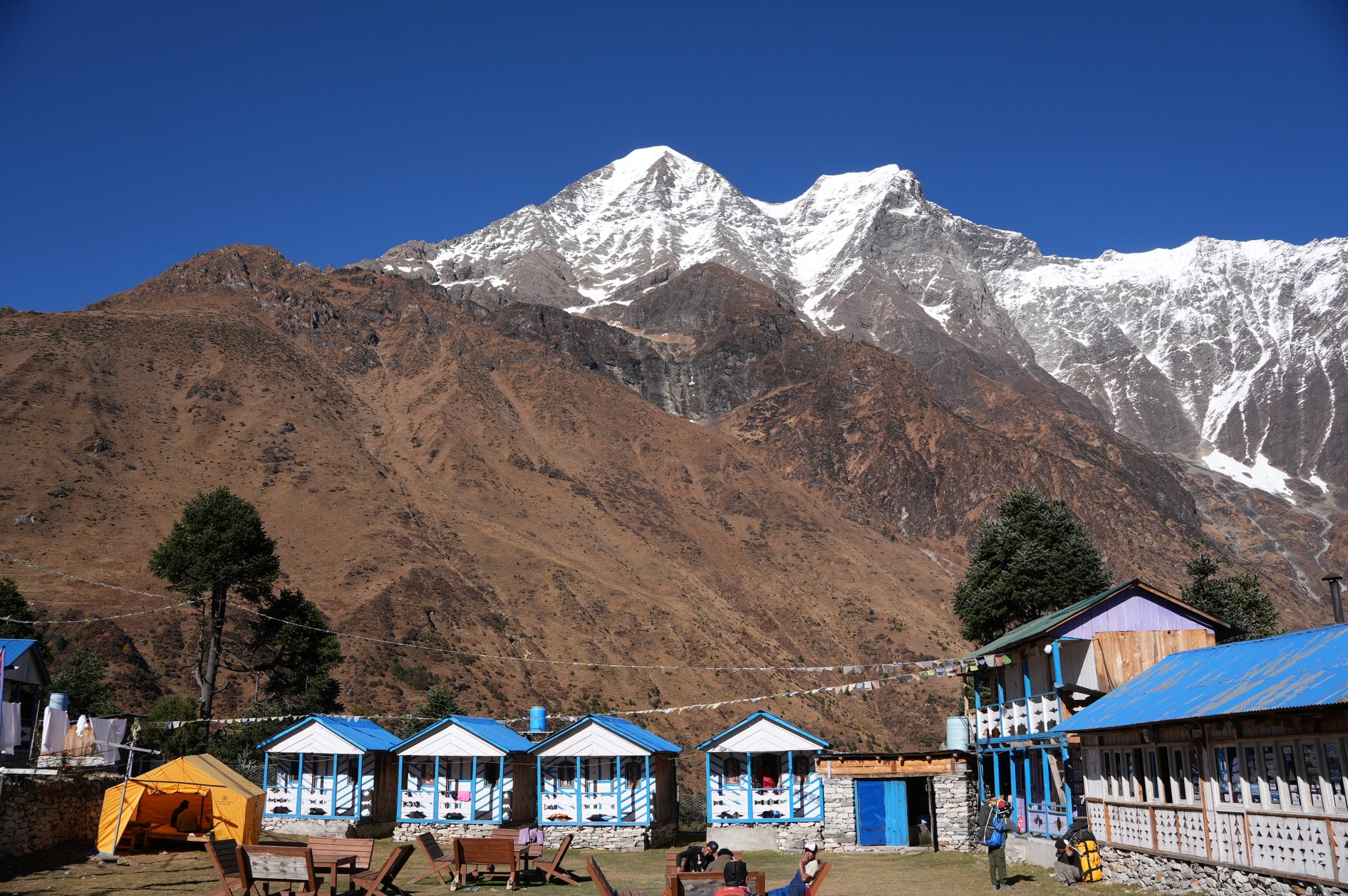 A teahouse in Shyala beneath Manaslu