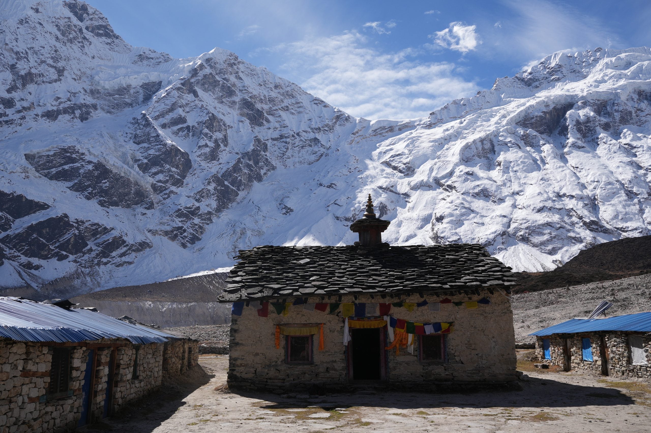 Pungyen Gompa, a monastery at 4,040 meters beneath Manaslu