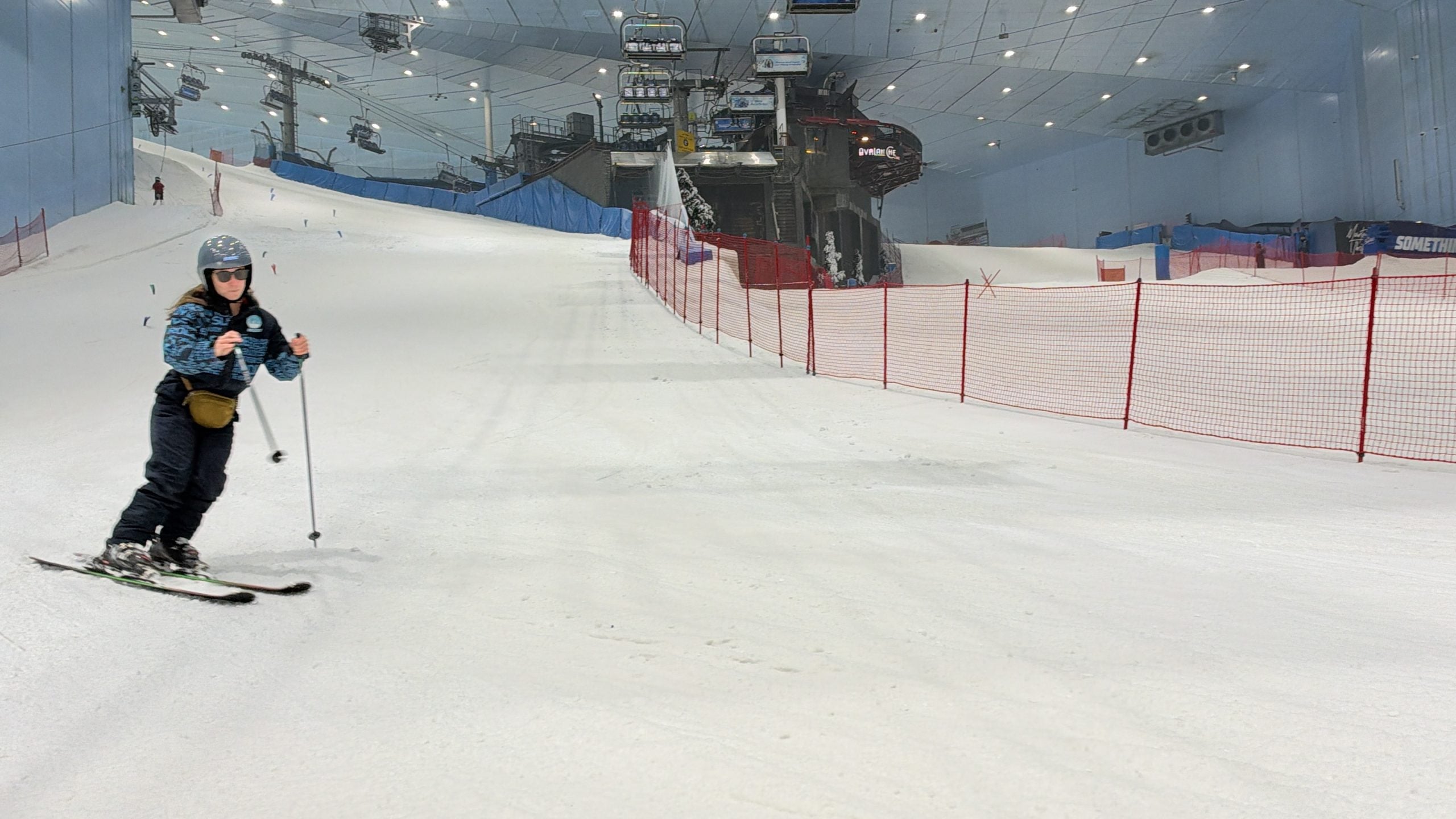 Skiing indoors at Ski Dubai