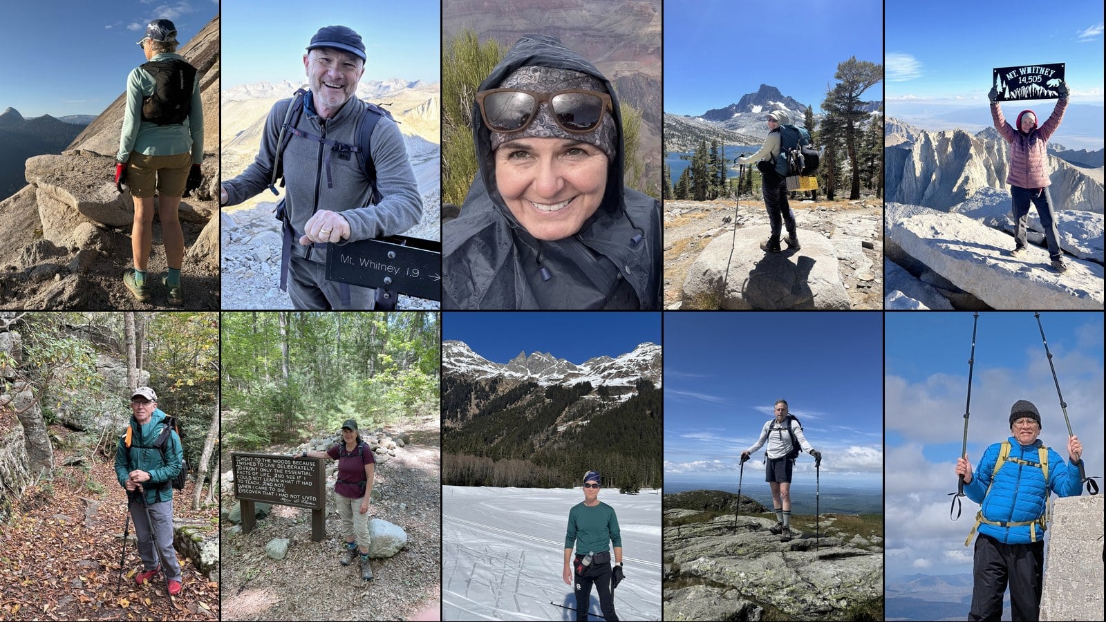 Ten OAT members over 50 on trails, summits and snow
